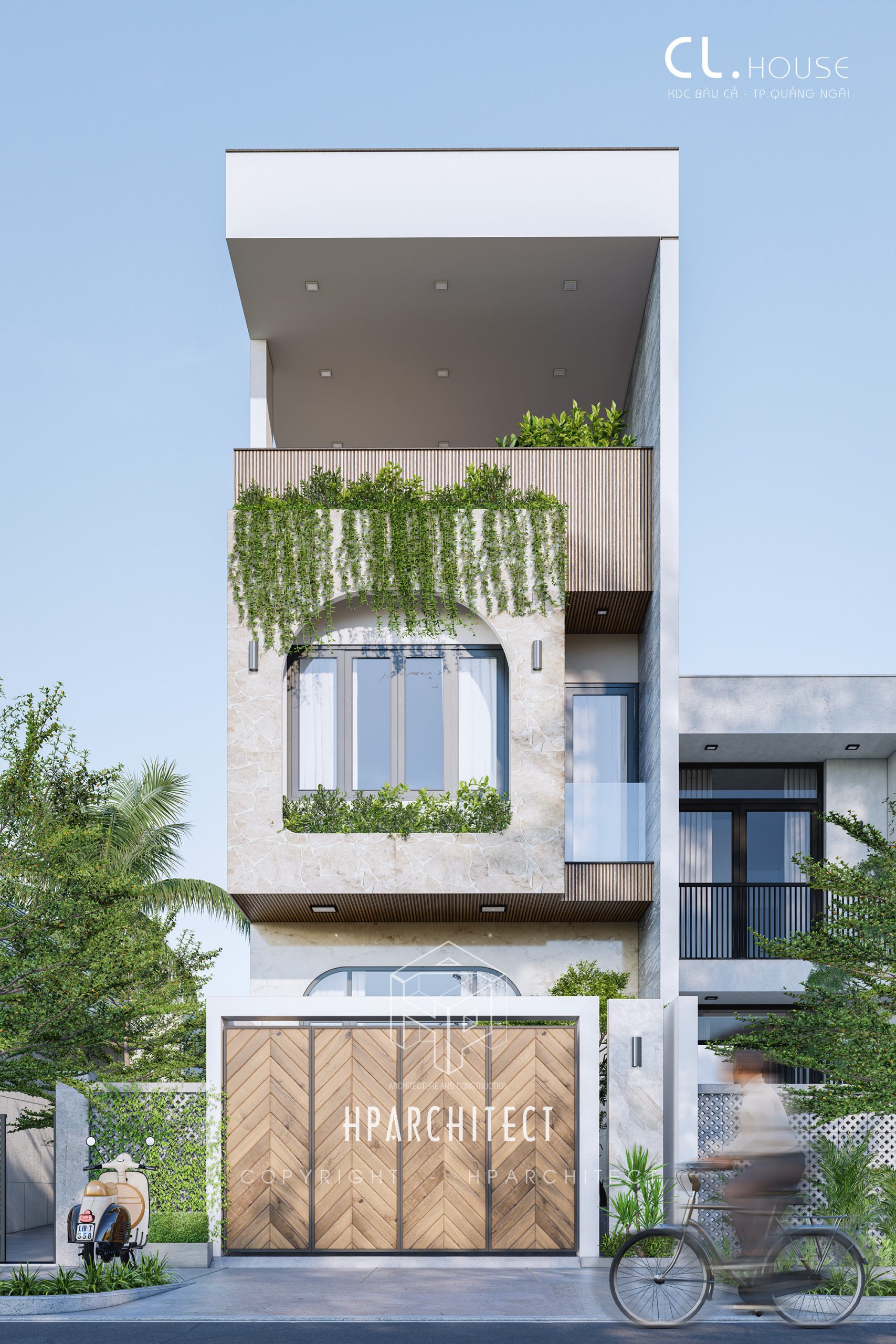 Mặt tiền CL.House: Hòa quyện giữa thiên nhiên và kiến trúc hiện đại