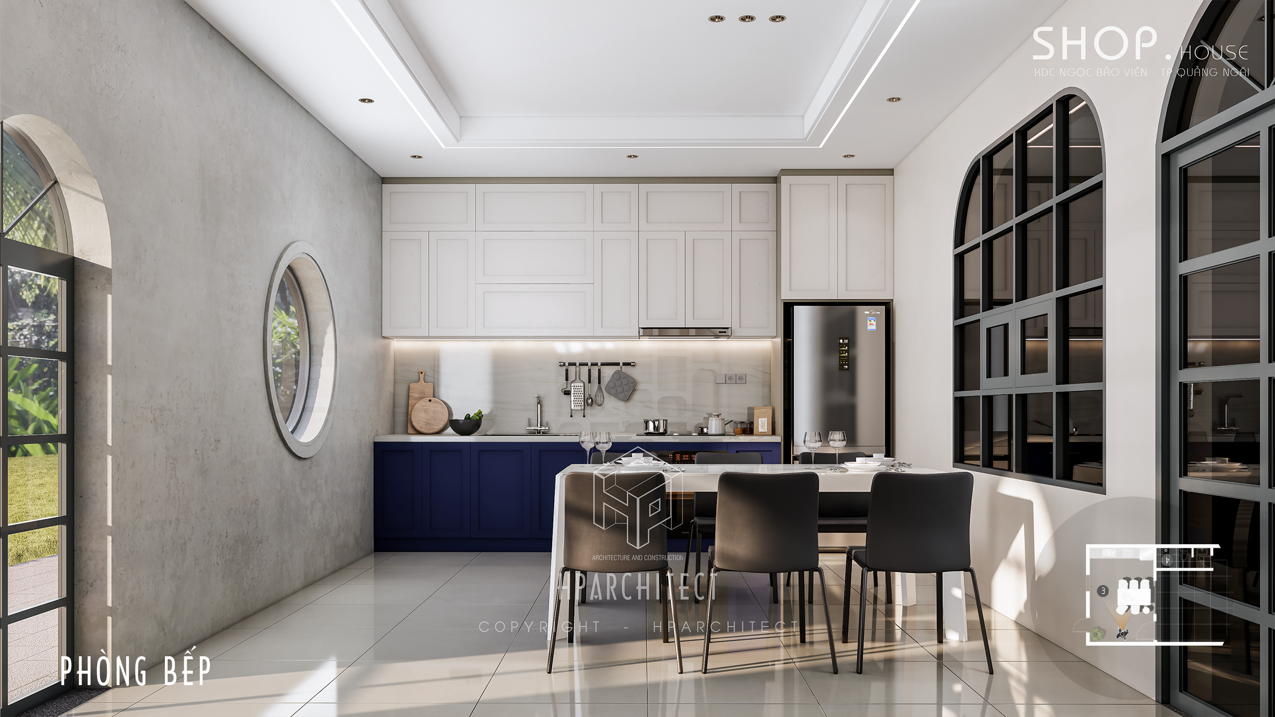 Khu bếp nhỏ gọn, ấm cúng