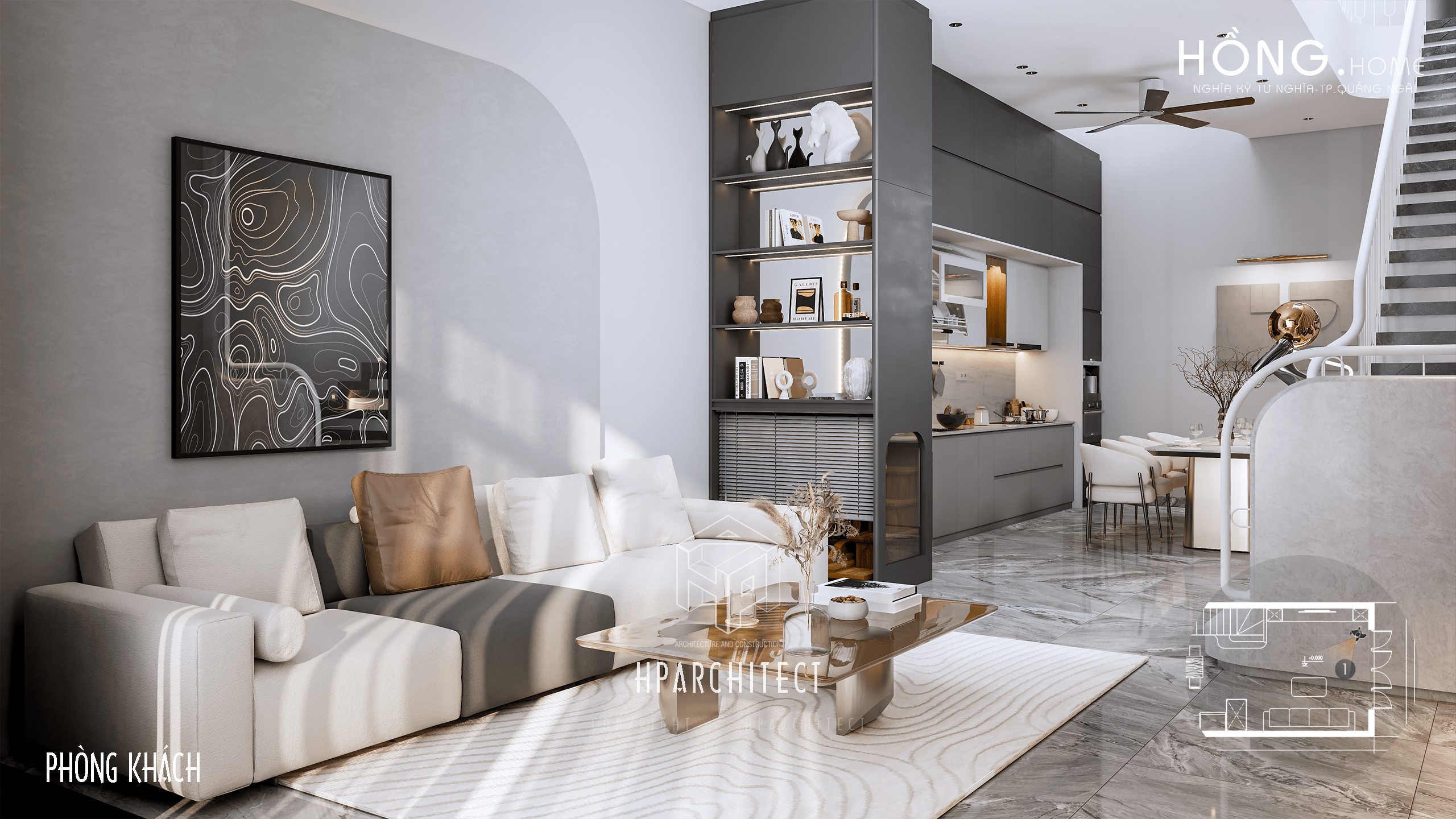 Bí Quyết Thiết Kế Phòng Khách Và Bếp Liên Thông Tối Ưu Không Gian