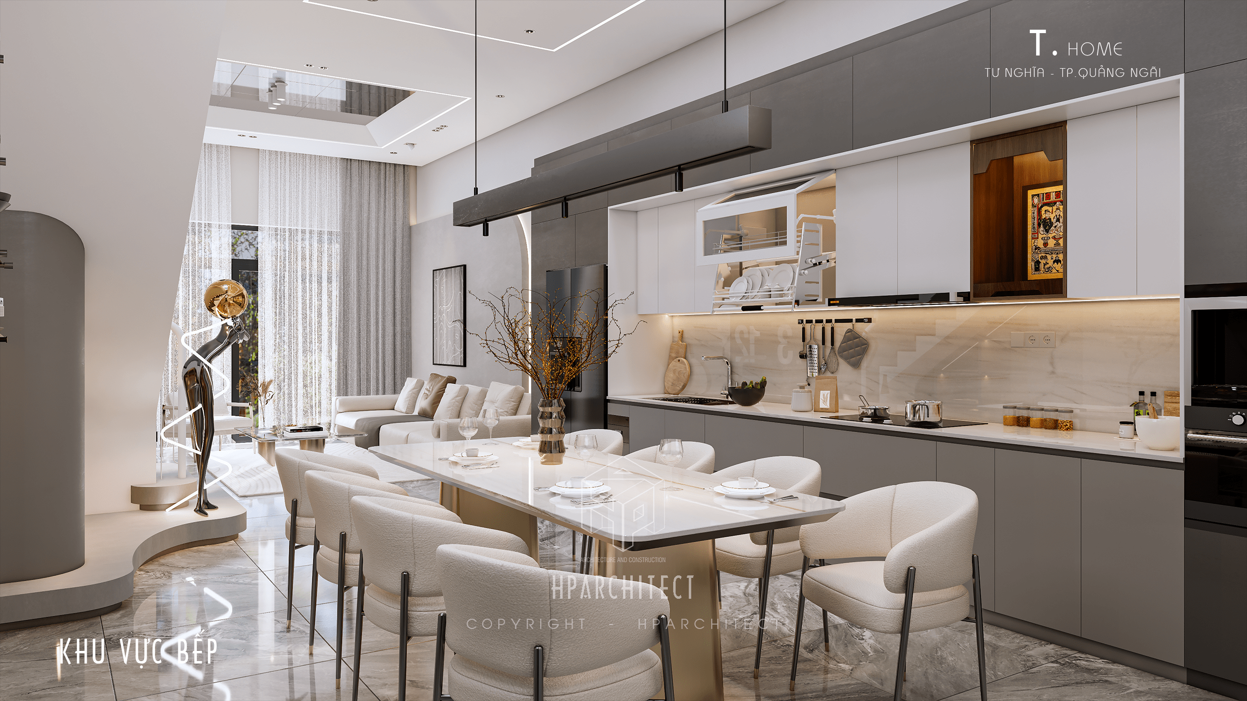 Thiết kế nội thất nhà ống tại Quảng Ngãi hiện đại