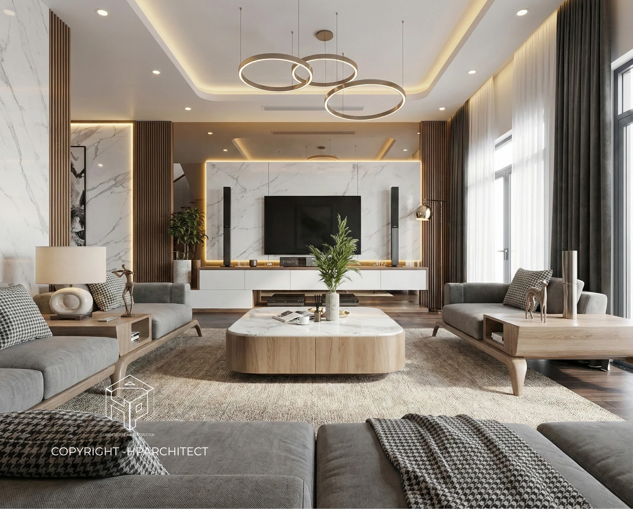 Thiết kế phòng khách hiện đại tại Quảng Ngãi – Nâng tầm không gian sống