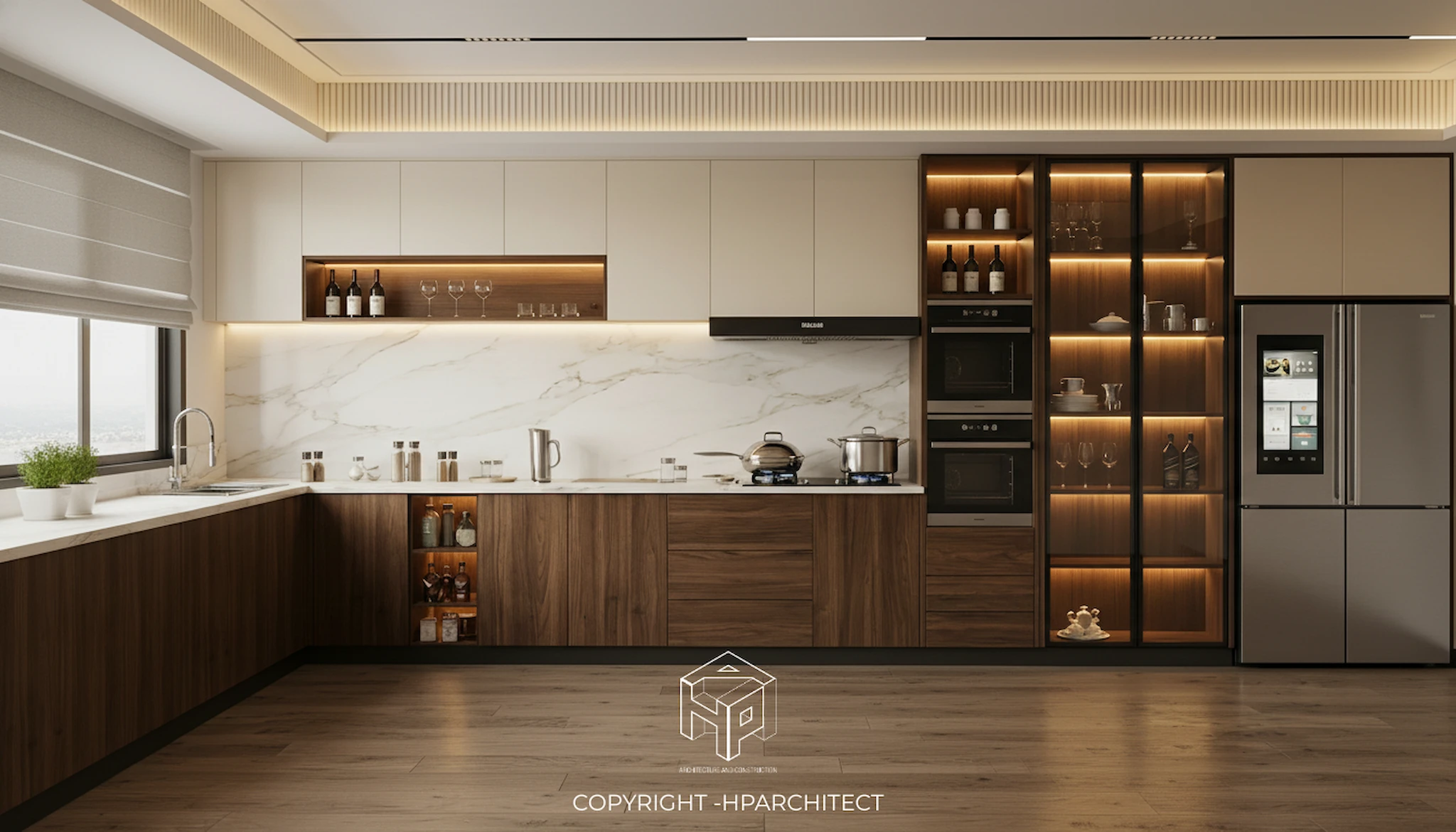 Thiết kế nội thất nhà bếp chữ L tại Quảng Ngãi

