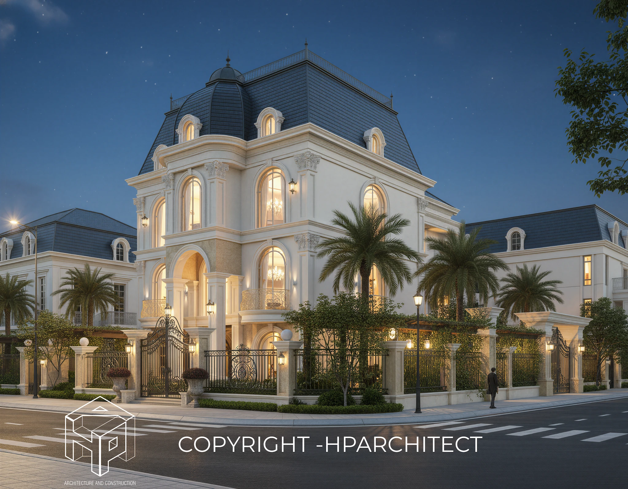 Thiết kế kiến trúc biệt thự tại Quảng Ngãi sang trọng