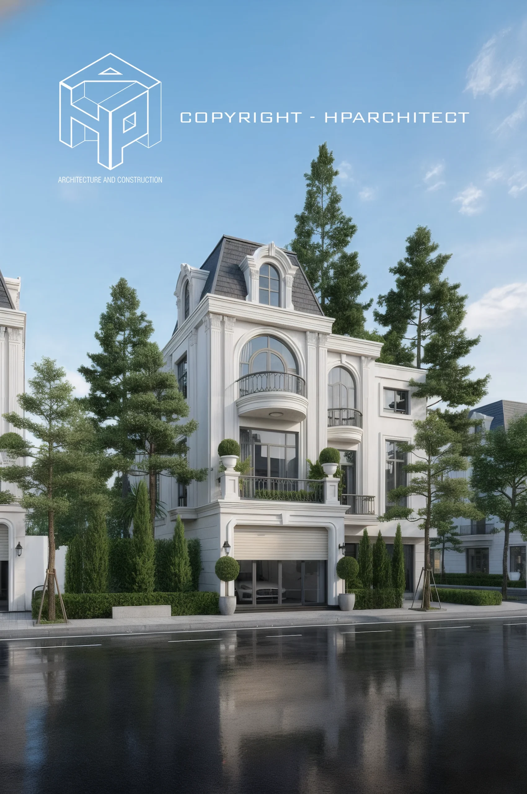 Thiết kế kiến trúc biệt thự tại Quảng Ngãi sang trọng